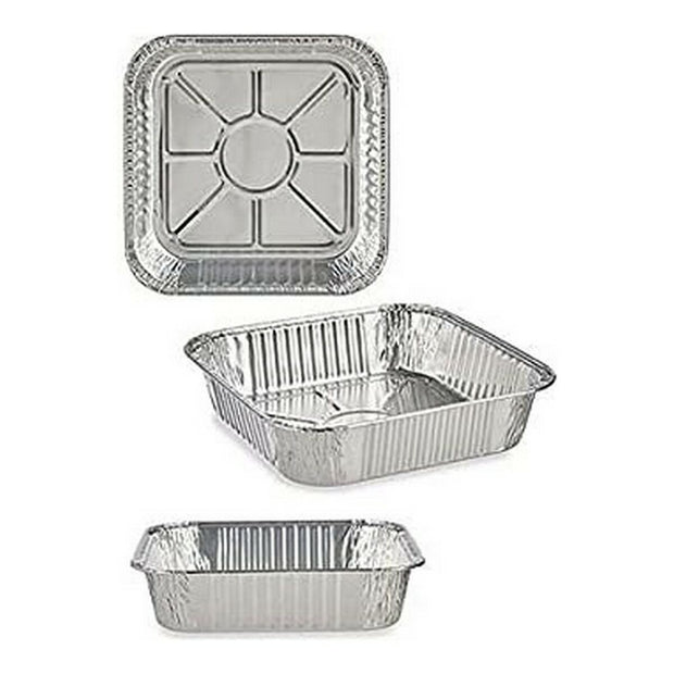 Tablettset Silberfarben Aluminium (20,5 x 20,5 x 4,9 cm) (6 Stücke)