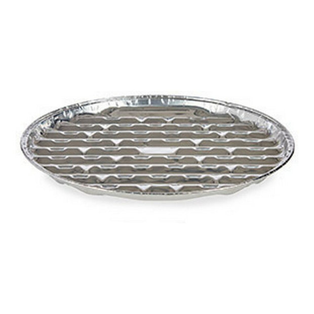 Tablettset ‎S3606020 kreisförmig Silberfarben Silber Aluminium (4 Stücke) (32 x 3 x 32 cm) (Ø 32 x 2,5 cm)