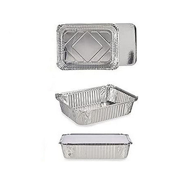 Tablettset Aluminium mit Deckel rechteckig (3 pcs) (18,5 x 5,6 x 26 cm)