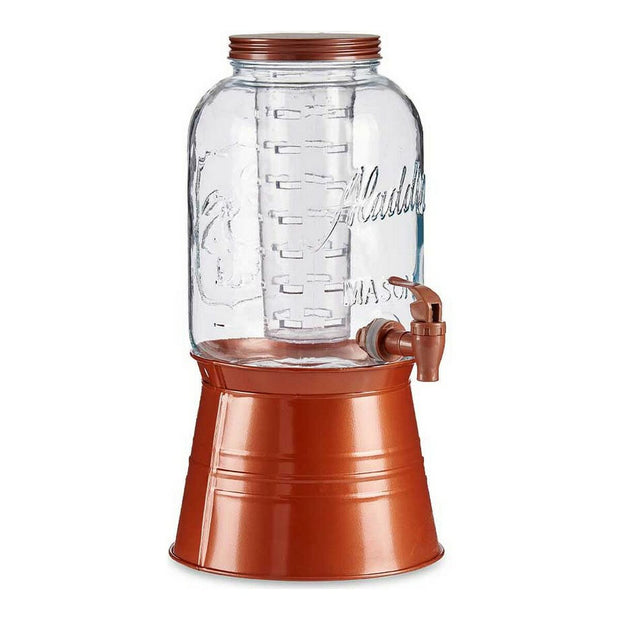 Transparenter Glaskrug Kupfer Mit Unterstützung (22,8 x 37,5 x 20 cm) (3800 ml)