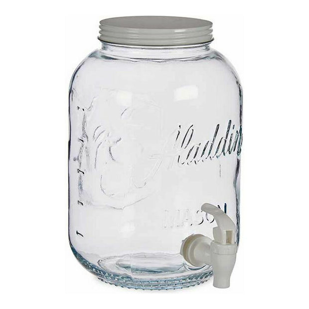 Kanne Durchsichtig Wasserhahn Metall Kunststoff Glas (3800 ml)