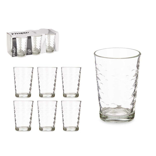 Becher 6 Stück Kreise Kristall Durchsichtig (200 ml)