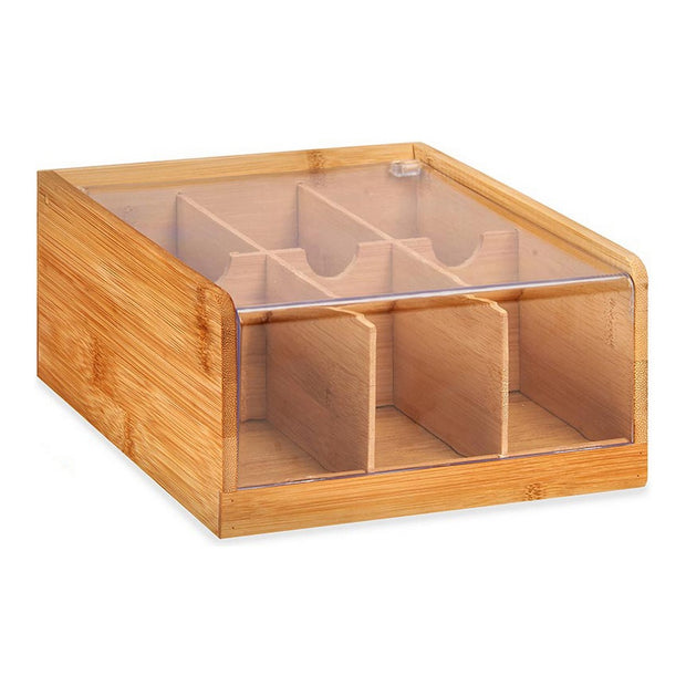 Teebox Kunststoff Bambus (20 x 10 x 22 cm)