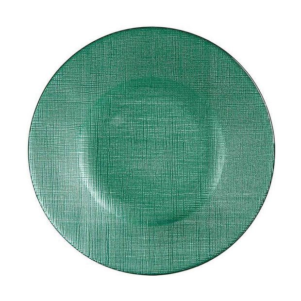 Flad plade Kristall grün Glas (21 x 2 x 21 cm)