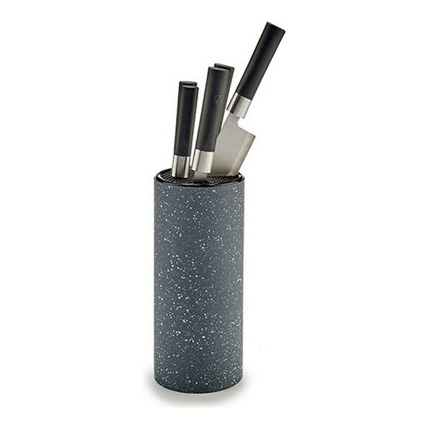 Messerset Schwarz Grau Metall (11 x 35,5 x 11 cm)