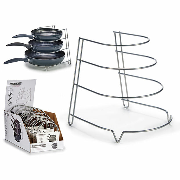 Pfannen-Organizer Edelstahl Silberfarben (27 x 24,5 x 24 cm)