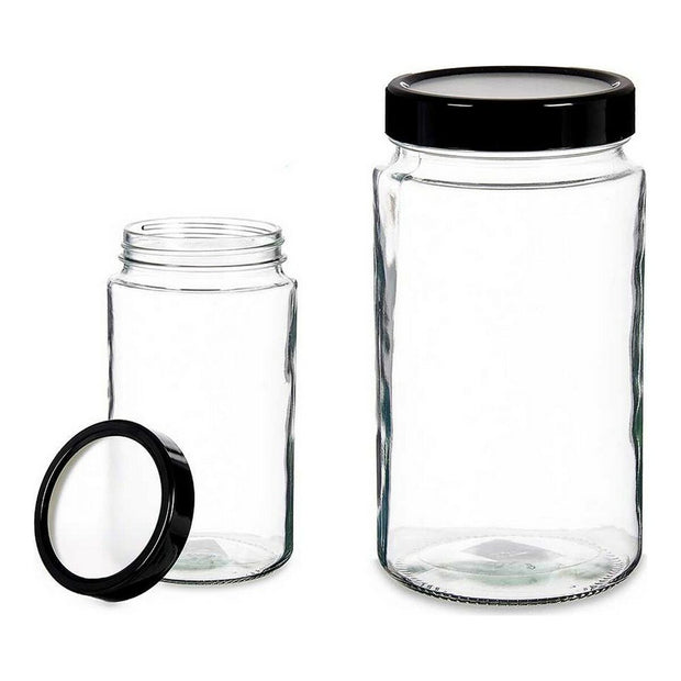 Gefäß Schwarz Durchsichtig Glas PP (11,5 x 21,5 x 11,5 cm) (2 L)
