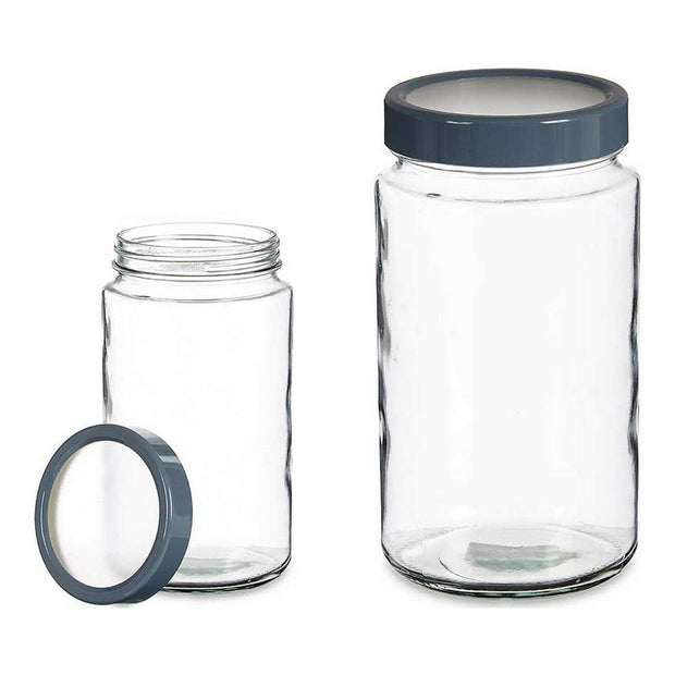 Gefäß Grau Durchsichtig Glas PP (11,5 x 21 x 11,5 cm) (2 L)