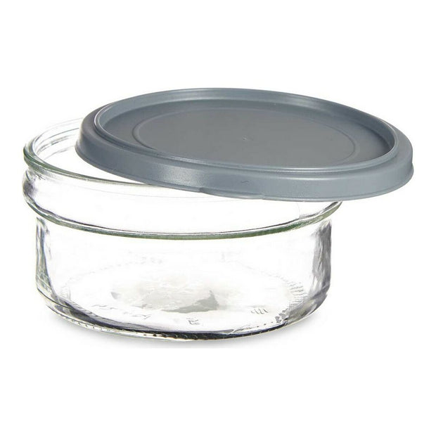 Runde Lunchbox mit Deckel Grau Kunststoff Glas (415 cl)