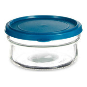 Runde Lunchbox mit Deckel Blau Kunststoff Glas (415 cl)