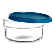 Runde Lunchbox mit Deckel Blau Kunststoff Glas (415 cl)