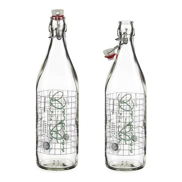 Flasche Natural Durchsichtig Metall Kunststoff Glas (1000 ml)