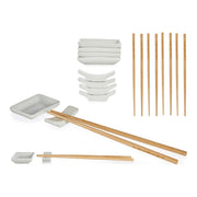 Sushi-Set Weiß aus Keramik (12 Stücke)