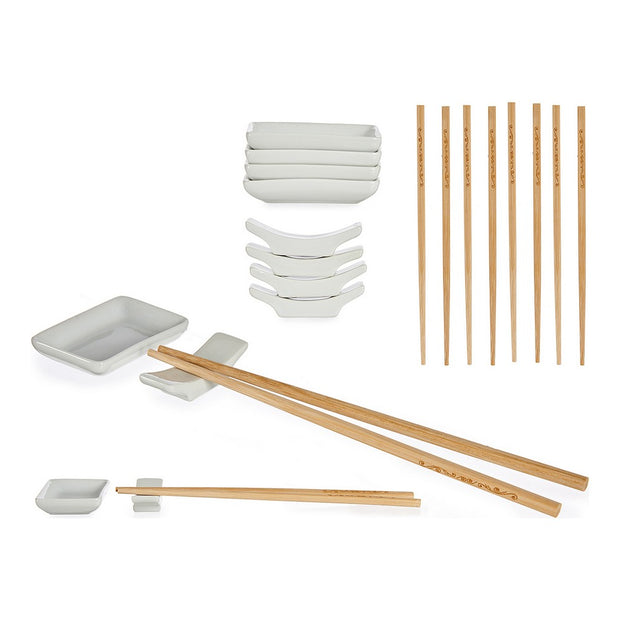 Sushi-Set Weiß aus Keramik (12 Stücke)