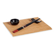 Sushi-Set Braun Schwarz aus Keramik Bambus (8 Stücke)