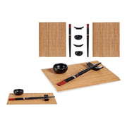 Sushi-Set Braun Schwarz aus Keramik Bambus (8 Stücke)