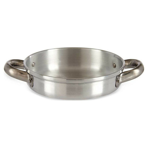 Tiefe Pfanne mit Griffen Silberfarben Aluminium (17 x 4 x 23 cm)
