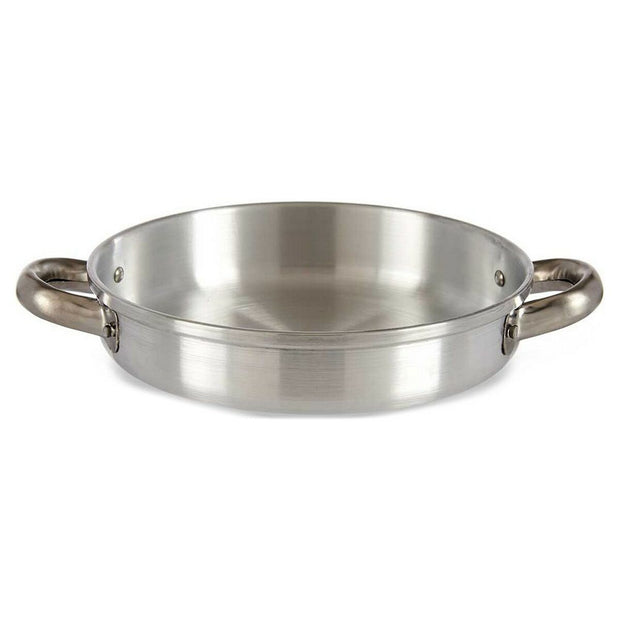 Tiefe Pfanne mit Griffen Silberfarben Aluminium (21 x 5 x 28 cm)