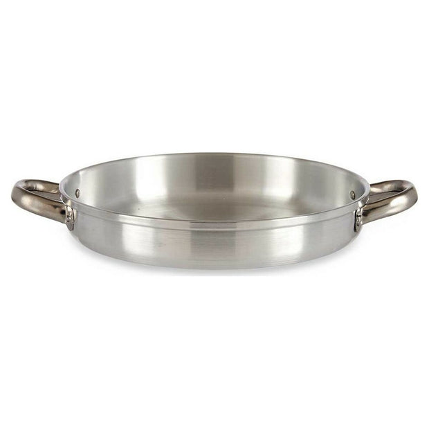 Tiefe Pfanne mit Griffen Silberfarben Aluminium (27 x 5 x 35,5 cm)