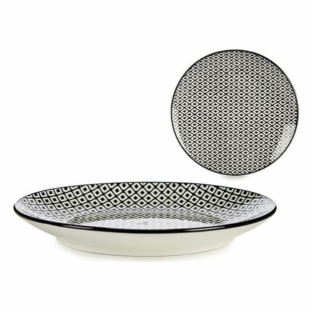 Teller Ø 20 cm Schwarz Porzellan