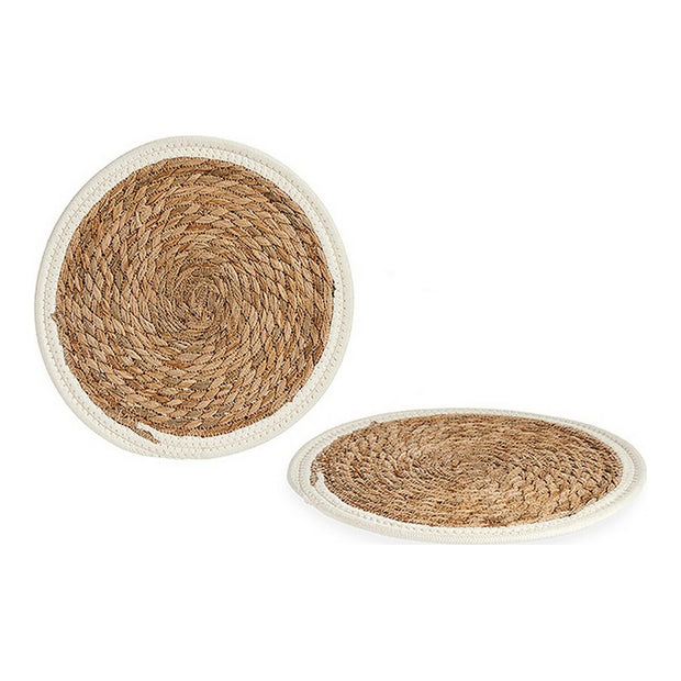 Untersetzer Braun Weiß Naturfaser (Ø 30 cm)