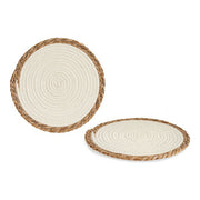 Untersetzer Weiß Braun Naturfaser (Ø 30 cm)