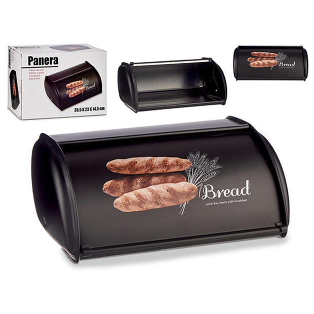 Brotkorb Bread Schwarz Metall (23 x 14,5 x 35,5 cm)