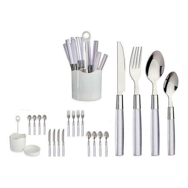 Besteck-Set Weiß Edelstahl PS (16 Stücke)