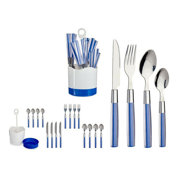 Besteck-Set Blau Edelstahl Dunkelblau PS (16 Stücke)