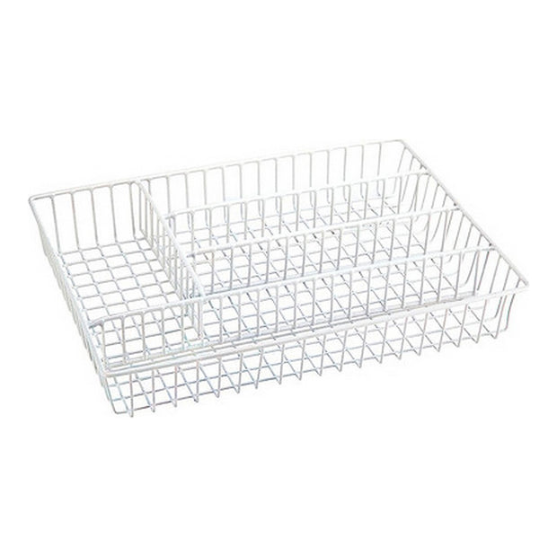 Besteckkasten Confortime Metall Weiß (36 x 26 x 4,5 cm)