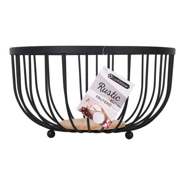 Obstschale Confortime Rustic Schwarz Metall (25 x 25 x 13 cm)