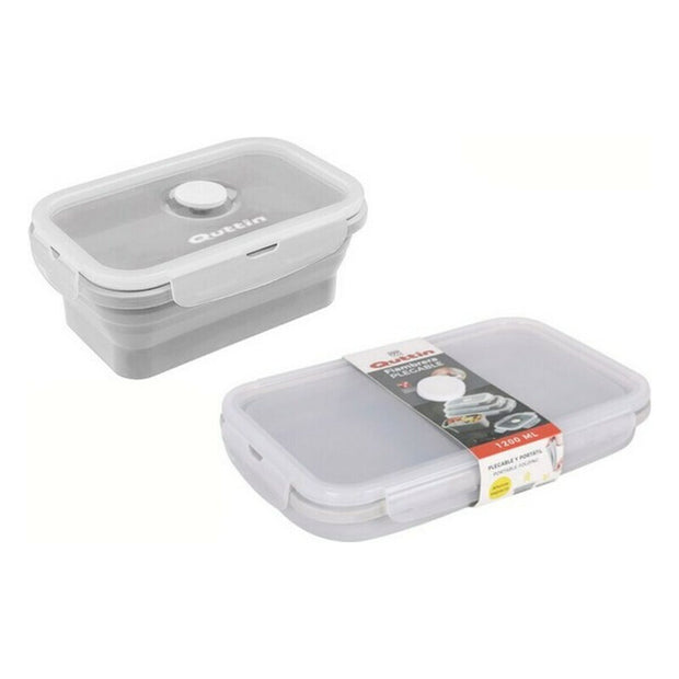 Rechteckige Lunchbox mit Deckel Quttin Biegsam 1200 ml (22 x 14 cm)