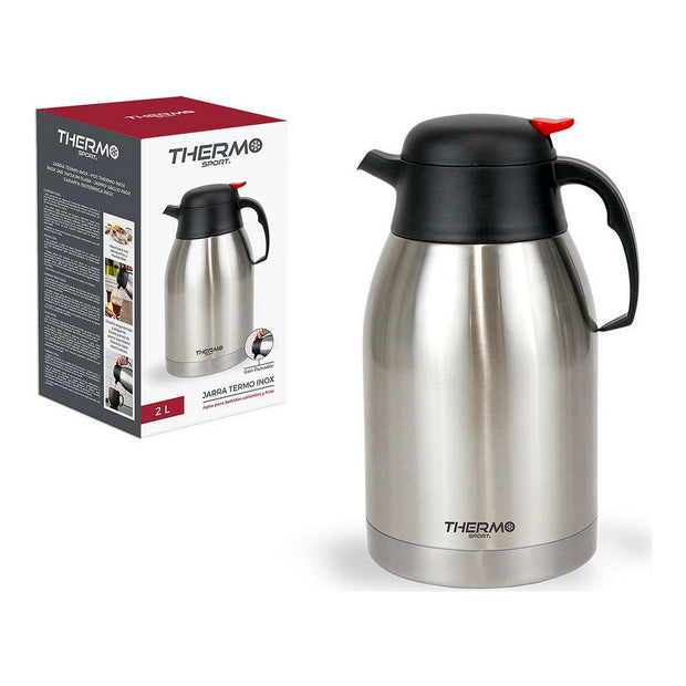 Thermoskanne ThermoSport Mit Knopf Edelstahl (2 L)