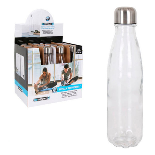 Wasserflasche Bewinner Glas Durchsichtig 600 ml