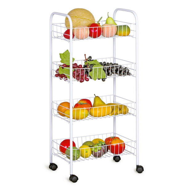 Gemüsewagen Confortime Metall Weiß (36 x 26,5 x 86 cm)
