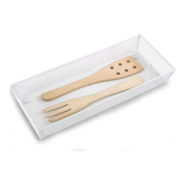 Besteckkasten Confortime Metall Weiß (37,5 x 15,24 x 5,2 cm)