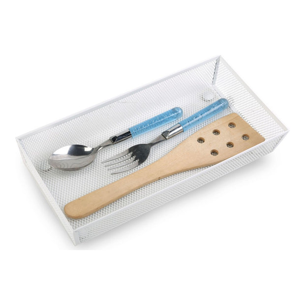 Besteckkasten Confortime Metall Weiß (30 x 15,24 x 5,2 cm)