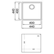 Einfachspülbecken Teka SQUARE 40.40 TG