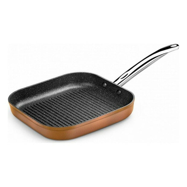 Grillofen mit Rillen Monix M740030 Grill 28 cm Braun Schwarz Geschmiedetes Aluminium