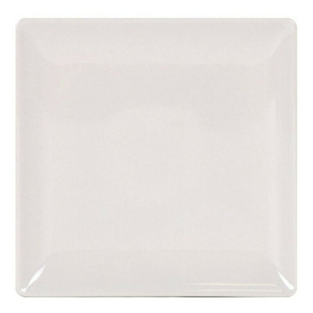 Flad plade La Mediterránea Elite Glanz Elfenbein Steingut (24 x 24 x 2 cm) (24 cm)