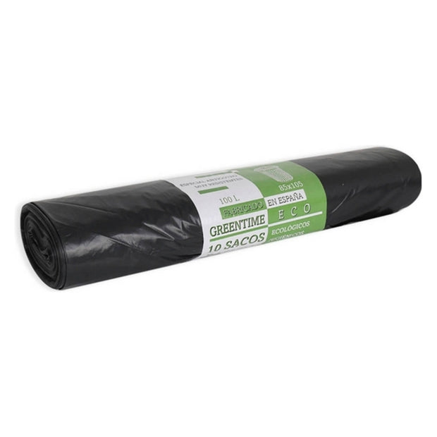 Müllsäcke Eco Green Time 100 L Schwarz (10 uds)