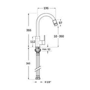 Einhandmischer für Spülbecken Weiß Edelstahl Messing