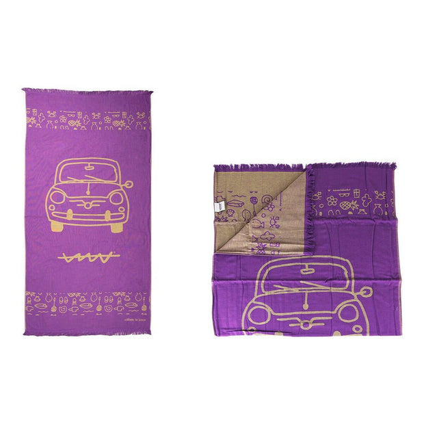 Towelling Sarong Cállate la Boca 600D Car Purple (90 x 170 cm)