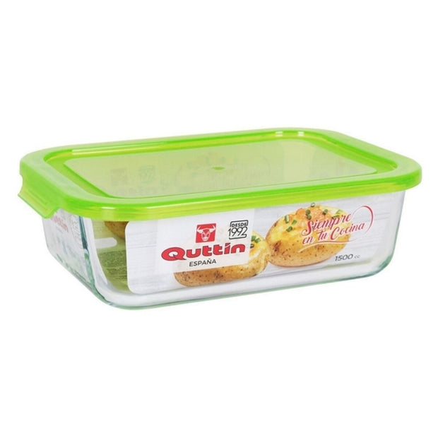 Rechteckige Lunchbox mit Deckel Quttin Borosilikatglas