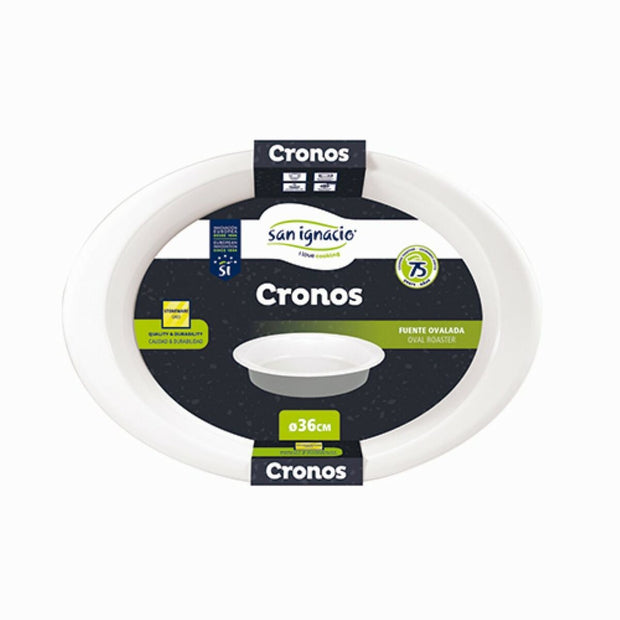 Platte für Kuchen und Kekse San Ignacio Cronos Grau 36 cm Steingut