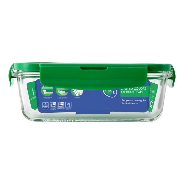 Lunchbox RAINBOW BE Benetton 1860 ml grün Borosilikatglas