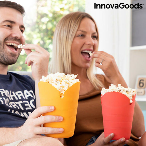 Popcorn-Bereiter, faltbar, Silikon Popbox InnovaGoods (2Er pack)