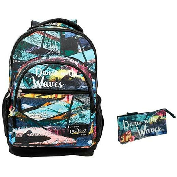 Set Toybags Dance with Waves Multicolour School Bag Triple Carry-all