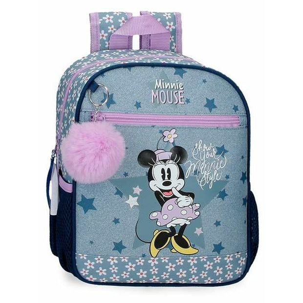 School Bag Joumma Minnie Mouse Style Blue 23 x 28 x 10 cm