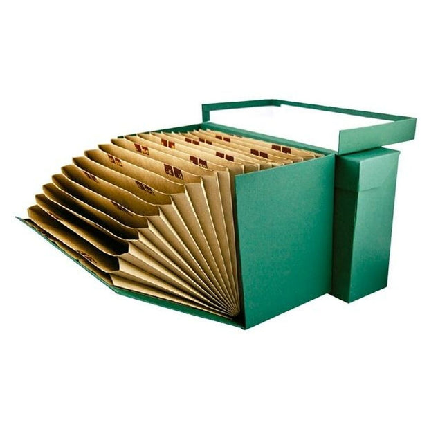 File Box Mariola Geltex Cardboard Document Organiser Green Din A4